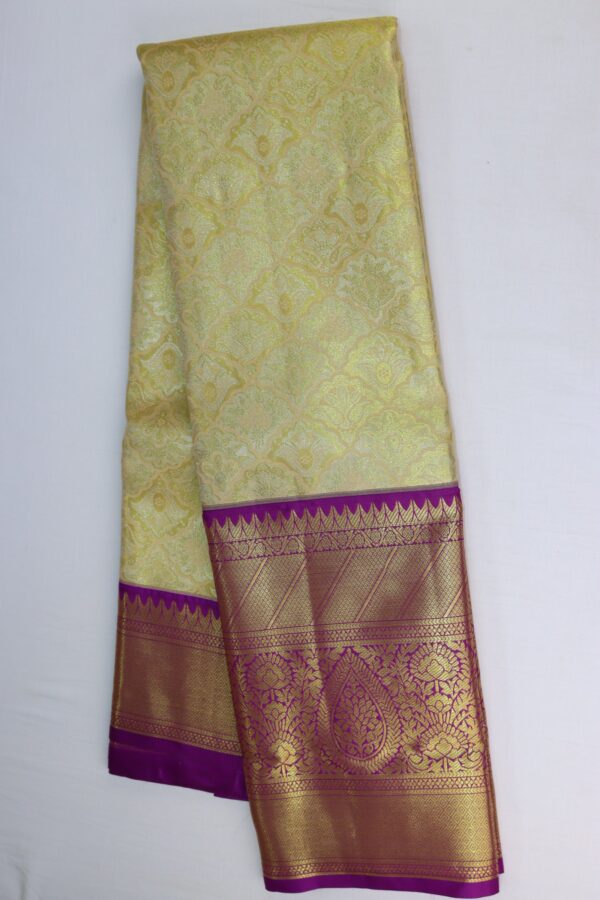 Luxurious Yellow Tissue Kanjipuram Saree